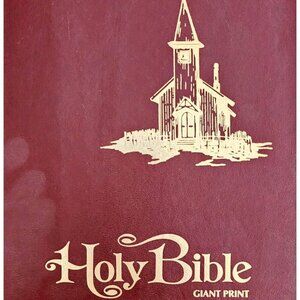 1975 Holy Bible Giant Print KJV Red Letter Concordance Old New Testaments WHBS